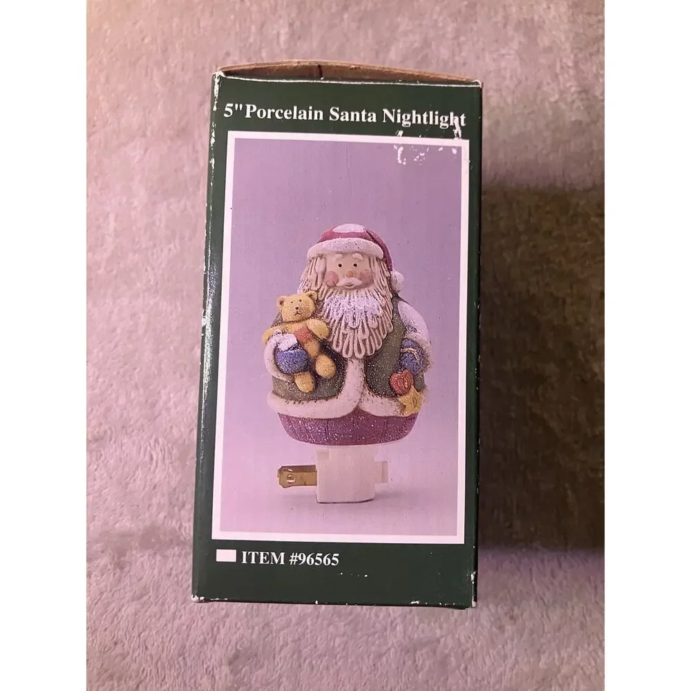Vintage Christmas Pacific Rim 5in Porcelain Santa Plug-In Night Light